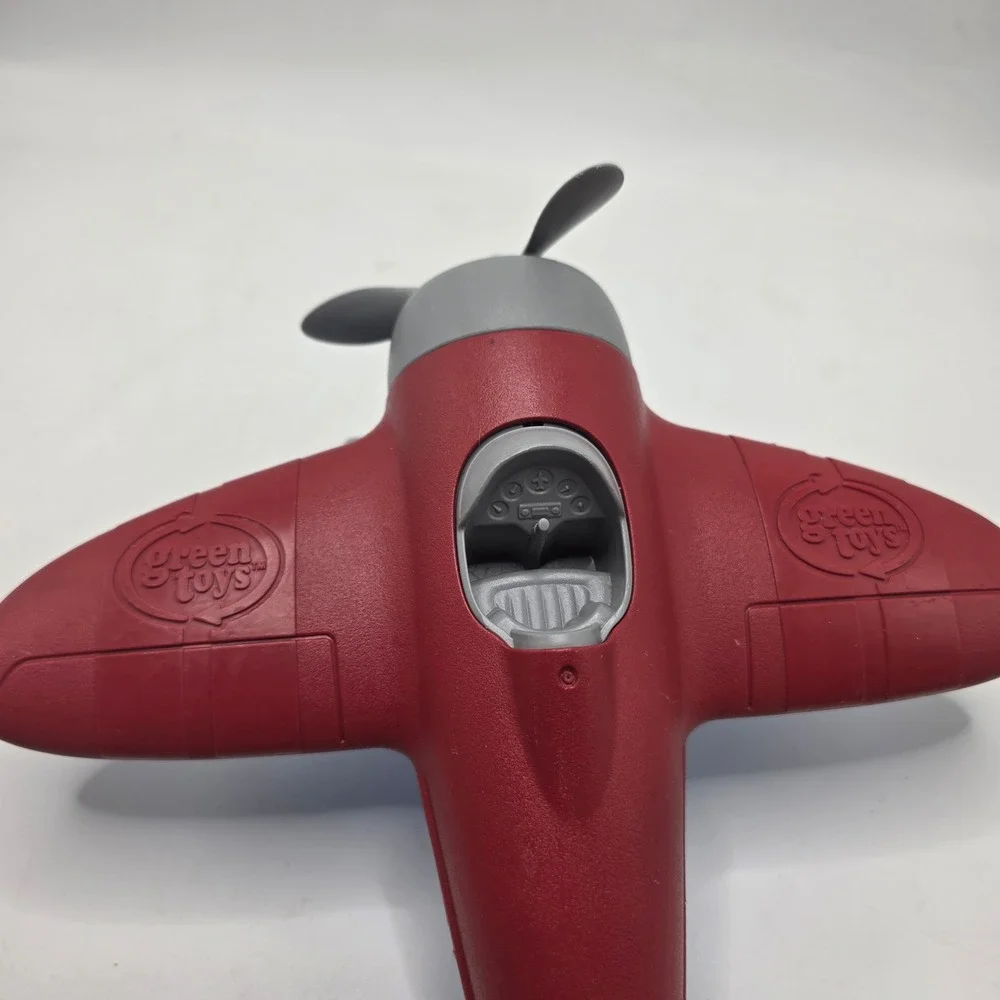 Green Toys Airplane Kids Red Blue Recycled Plastic Prop Plane Eco Friendly USA